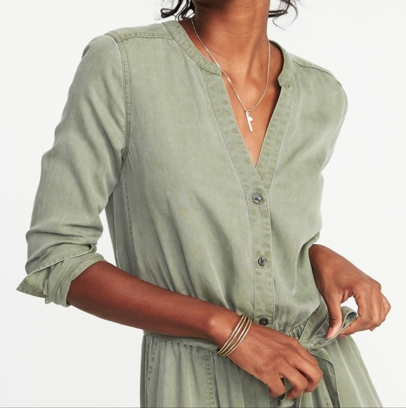 Old Navy Tie-Belt Waist-Defined Tencel Utility Jumpsuit - Picture 3 of 9